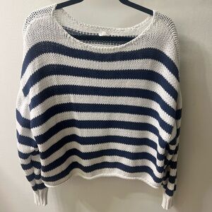Aerie Striped Navy and White Sweater Size M